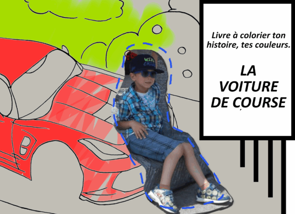 Une histoire à colorier "La voiture de course" Téléchargeable