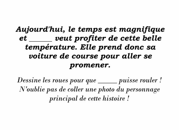 Une histoire à colorier "La voiture de course" Téléchargeable – Image 3