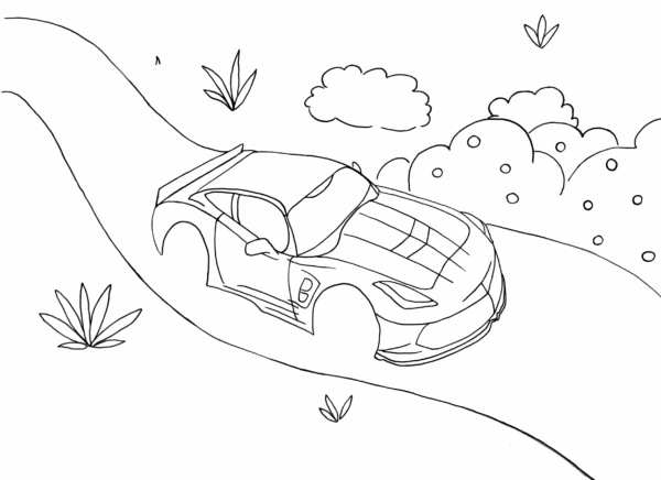 Une histoire à colorier "La voiture de course" Téléchargeable – Image 4