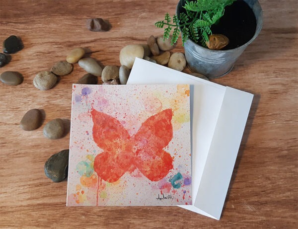 Carte de Voeux "Papillon orange"