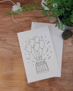 Carte de vœux "Ballons à colorier"