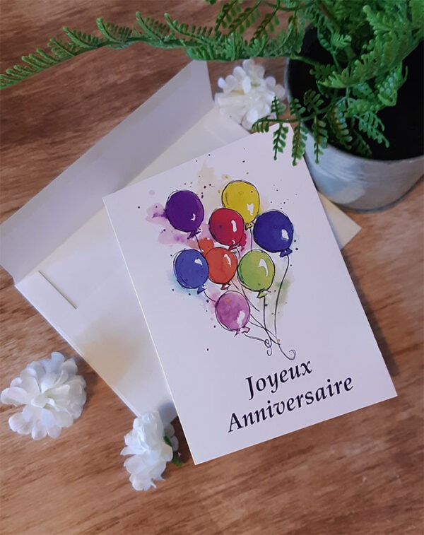 Carte de Voeux "Ballons joyeux anniversaire"