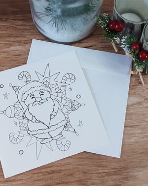 Carte de Noël à colorier "Père Noël"
