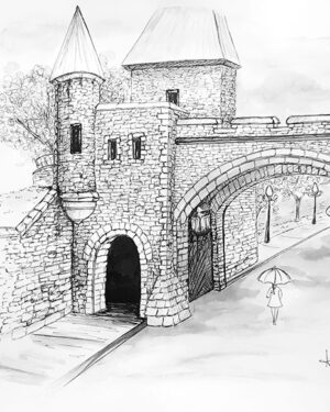 Illustration "Portes kent de Québec" Oeuvre originale