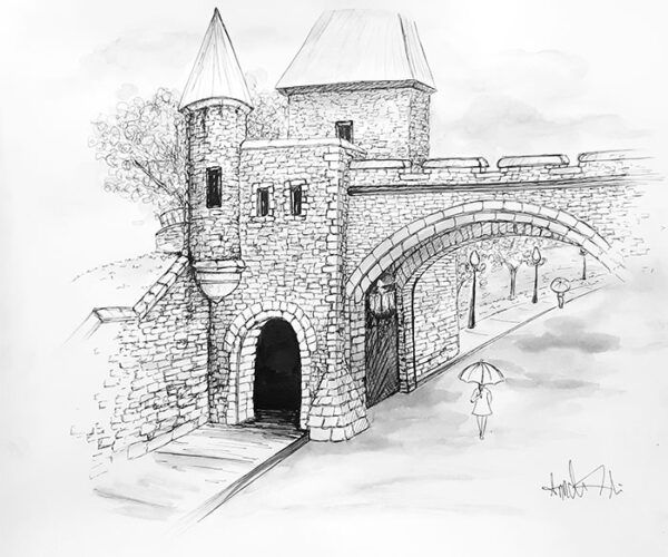 Illustration "Portes kent de Québec" Oeuvre originale