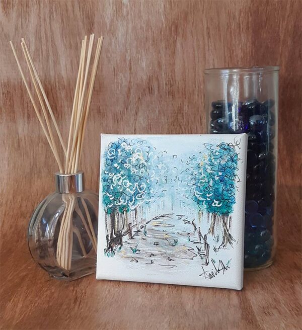 Toile minimaliste "Passage en forêt"