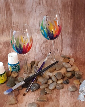 Verres à vin "Explosion de couleurs" ensemble de 2