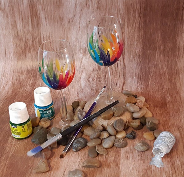 Verres à vin "Explosion de couleurs" ensemble de 2