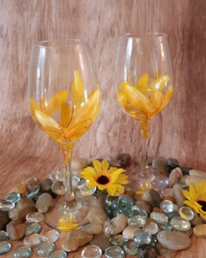 Verres à vin "Fleur de soleil" ensemble de 2