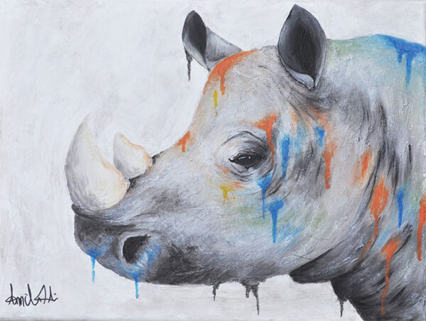 Toile décorative rhinocéros “Titto”