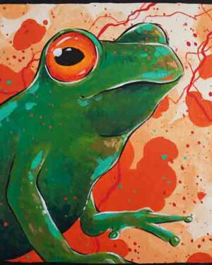 Grenouille - Mini toile sur bois